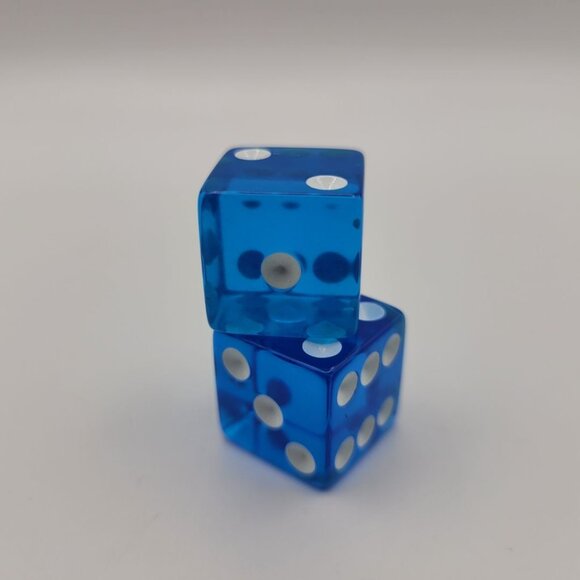 Blue Clear Dice Pair White Set Monopoly Disney Replacement Game Pieces Toy Fun - Picture 7 of 9